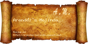 Arendás Melinda névjegykártya