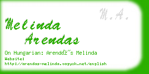 melinda arendas business card